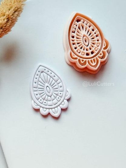 Lume Drop Clay Cutter: Layered Mandala Polymer Clay Earring Shape