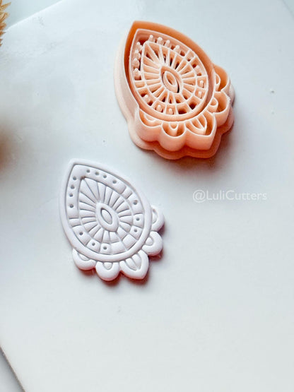 Lume Drop Clay Cutter: Layered Mandala Polymer Clay Earring Shape