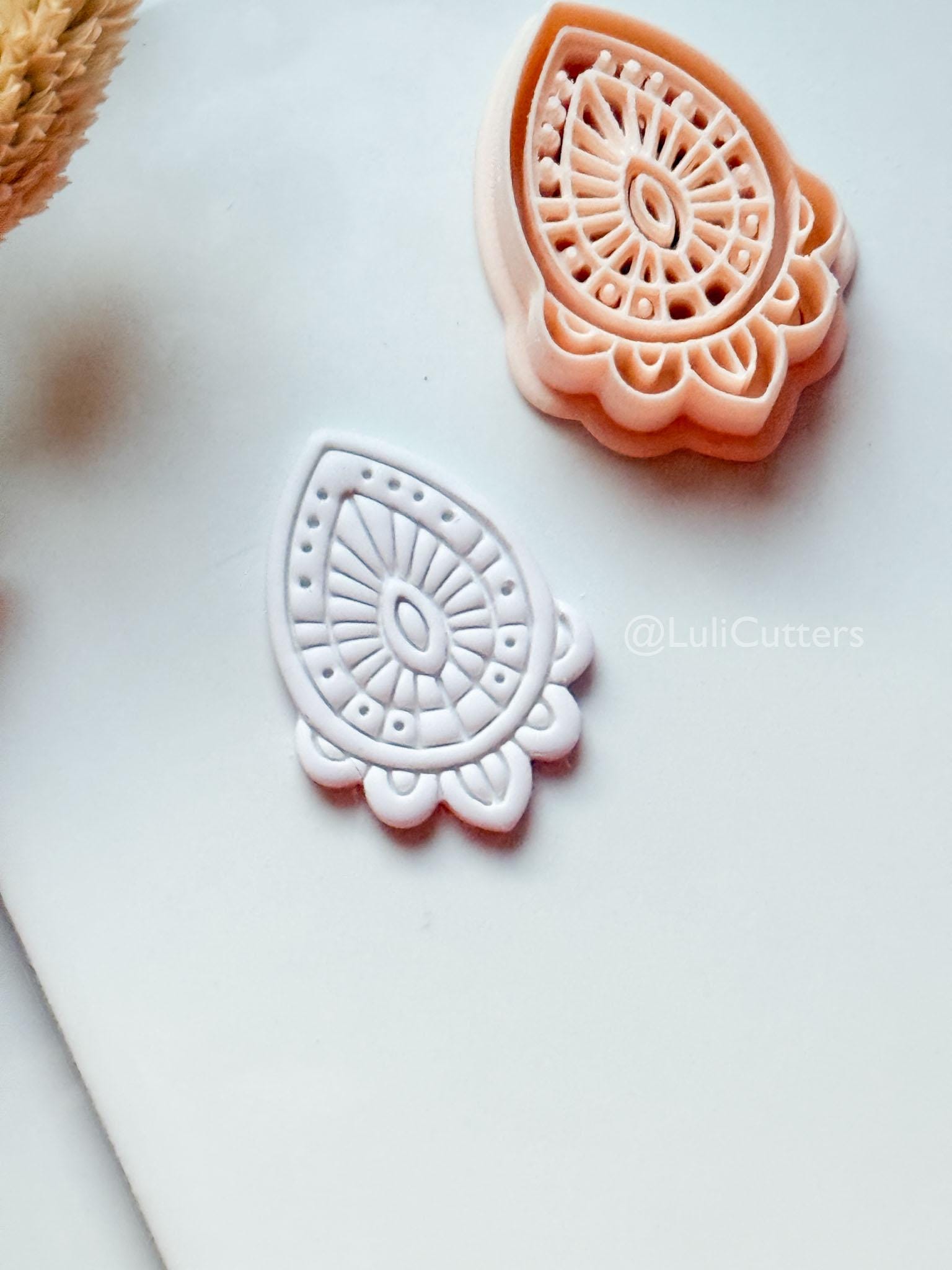 Lume Drop Clay Cutter: Layered Mandala Polymer Clay Earring Shape