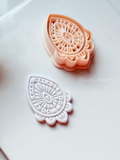 Lume Drop Clay Cutter: Layered Mandala Polymer Clay Earring Shape