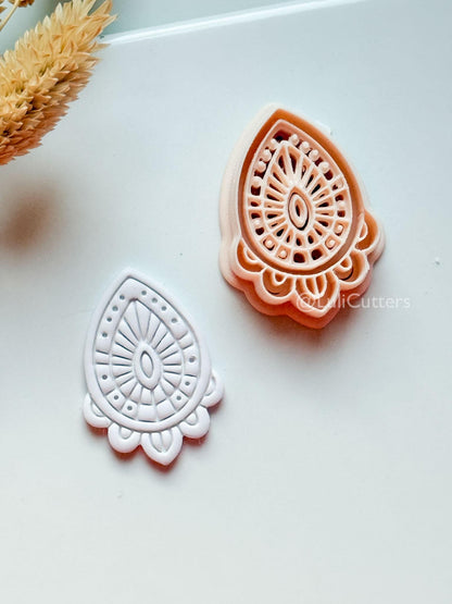 Lume Drop Clay Cutter: Layered Mandala Polymer Clay Earring Shape