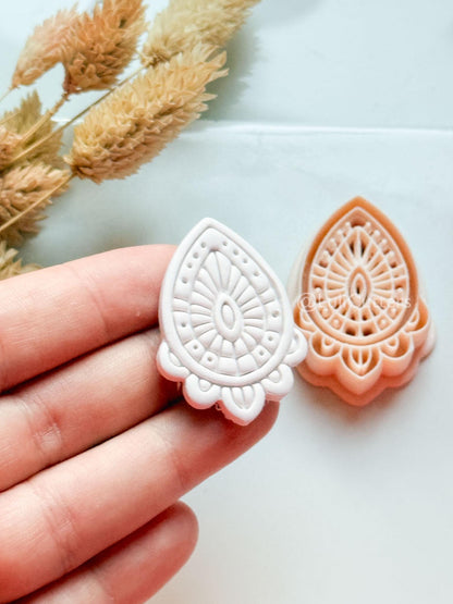 Lume Drop Clay Cutter: Layered Mandala Polymer Clay Earring Shape