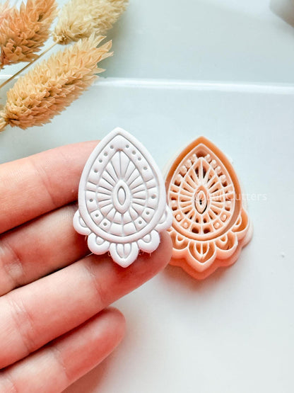 Lume Drop Clay Cutter: Layered Mandala Polymer Clay Earring Shape