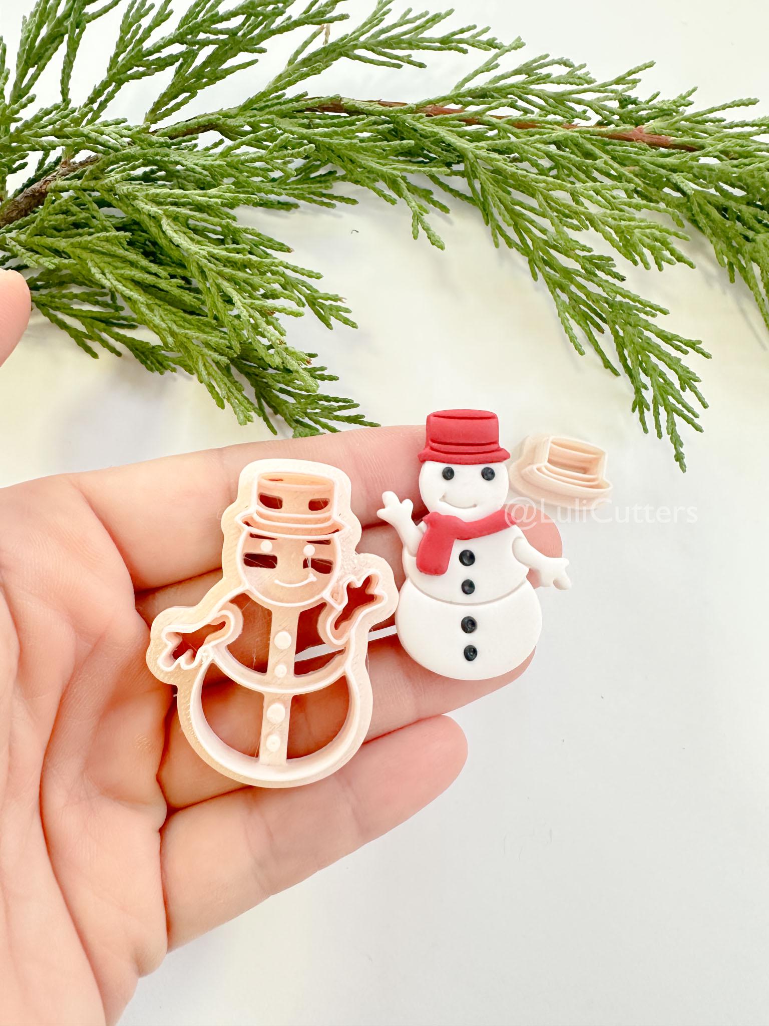 Chilly Chap Clay Cutter: Snowman Christmas Polymer Clay Tool