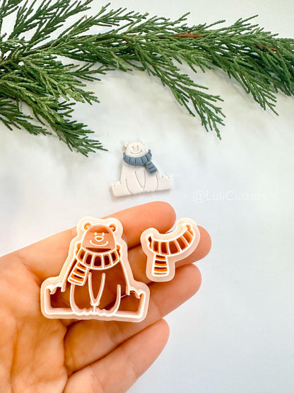 Snö Bear Polymer Clay Cutter: Winter Bear Design