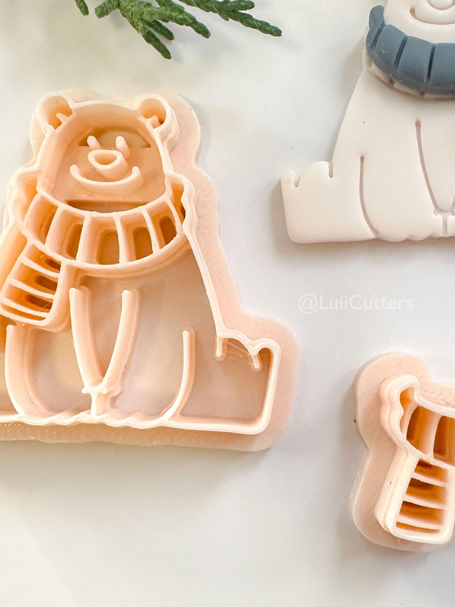 Snö Bear Polymer Clay Cutter: Winter Bear Design