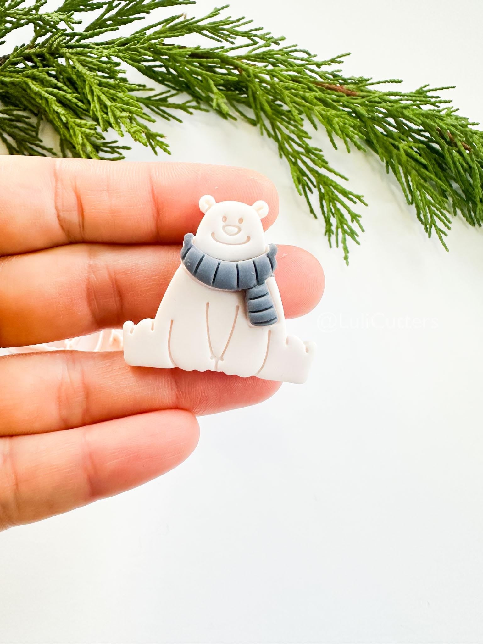 Snö Bear Polymer Clay Cutter: Winter Bear Design
