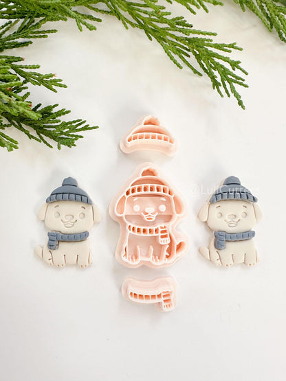 Talvi Pup Clay Cutter: Winter Dog Polymer Clay Tool