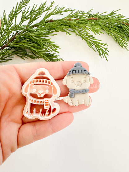 Talvi Pup Clay Cutter: Winter Dog Polymer Clay Tool