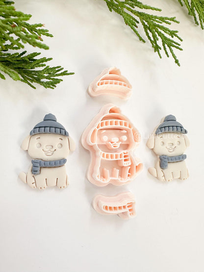 Talvi Pup Clay Cutter: Winter Dog Polymer Clay Tool
