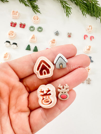 Holly Minis Stud Cutters: Polymer Clay Earring Cutters