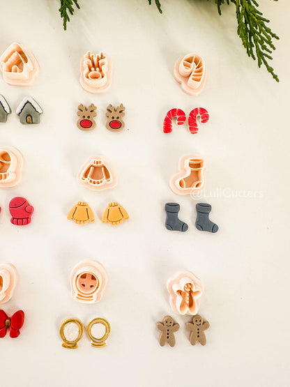 Holly Minis Stud Cutters: Polymer Clay Earring Cutters