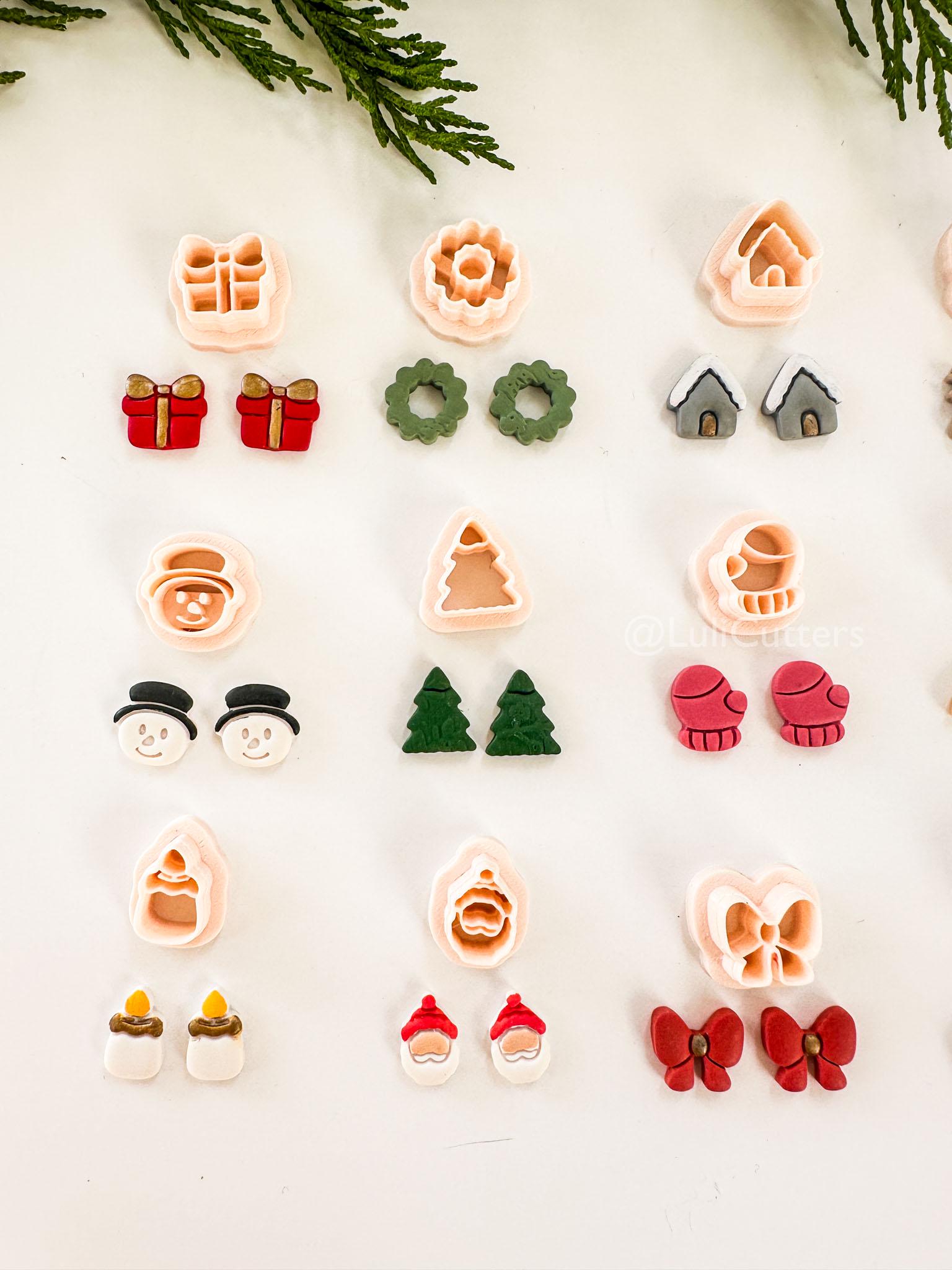 Holly Minis Stud Cutters: Polymer Clay Earring Cutters