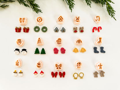 Holly Minis Stud Cutters: Polymer Clay Earring Cutters