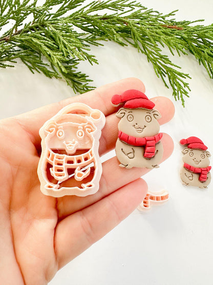 Flurry Nibbles Clay Cutter: Winter Hamster Polymer Clay Tool