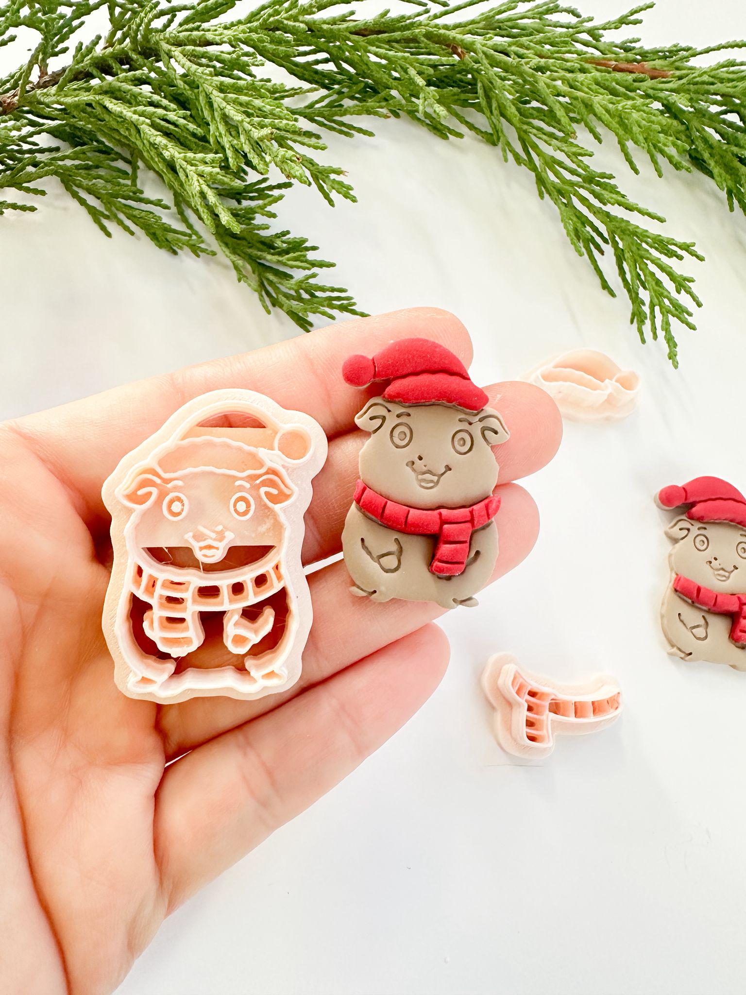 Flurry Nibbles Clay Cutter: Winter Hamster Polymer Clay Tool