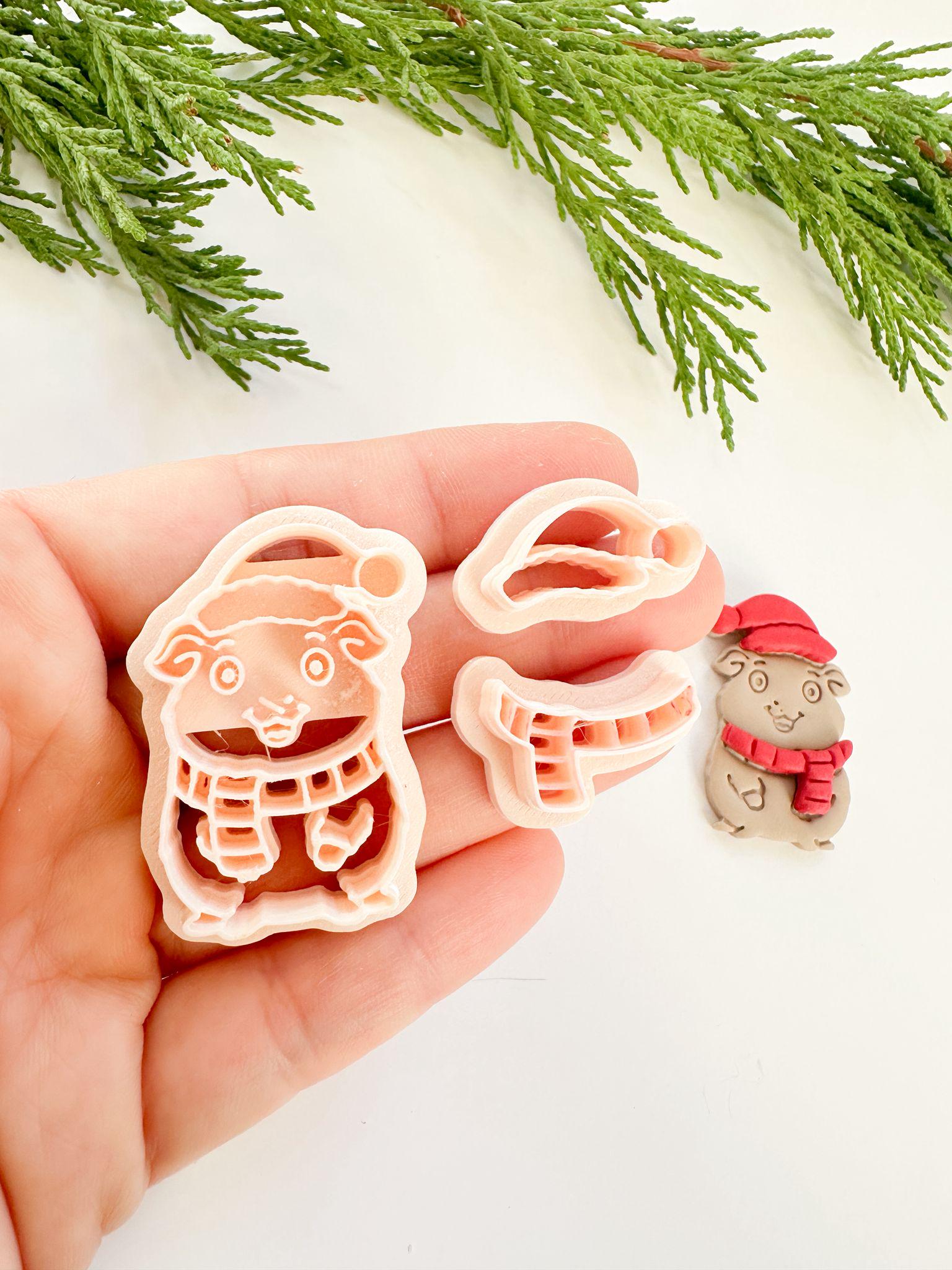 Flurry Nibbles Clay Cutter: Winter Hamster Polymer Clay Tool