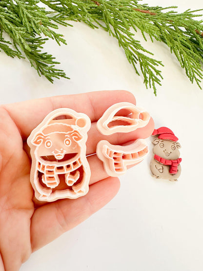 Flurry Nibbles Clay Cutter: Winter Hamster Polymer Clay Tool