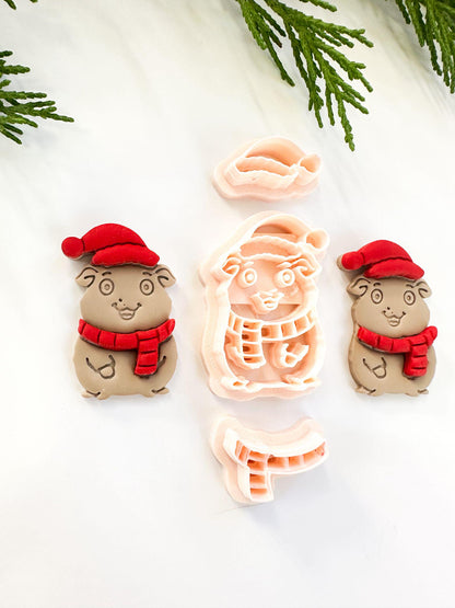 Flurry Nibbles Clay Cutter: Winter Hamster Polymer Clay Tool