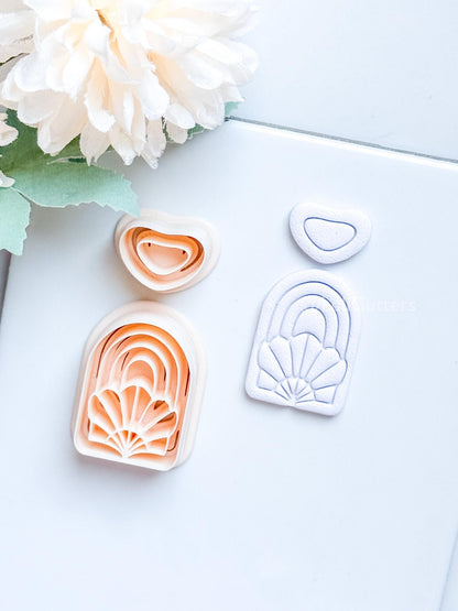 Amber Bloom Polymer Clay Cutter: Floral Arch for Earrings