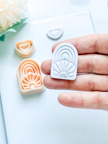 Amber Bloom Polymer Clay Cutter: Floral Arch for Earrings