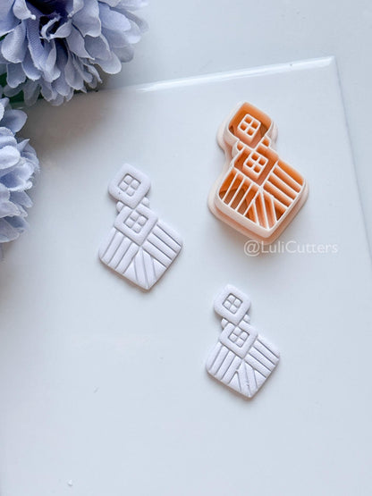 Alba Wren Polymer Clay Cutter: Geometric Ray Design for Earrings