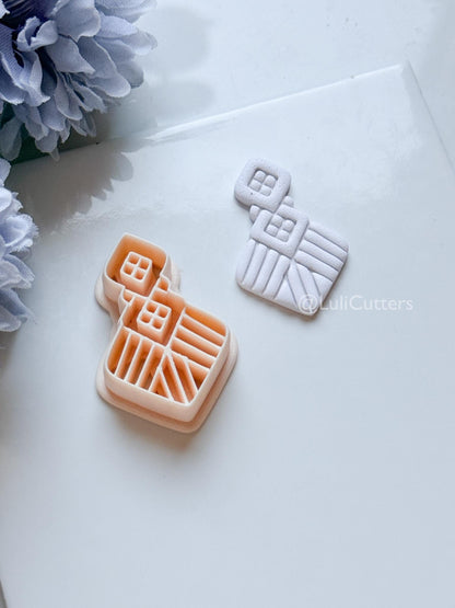 Alba Wren Polymer Clay Cutter: Geometric Ray Design for Earrings