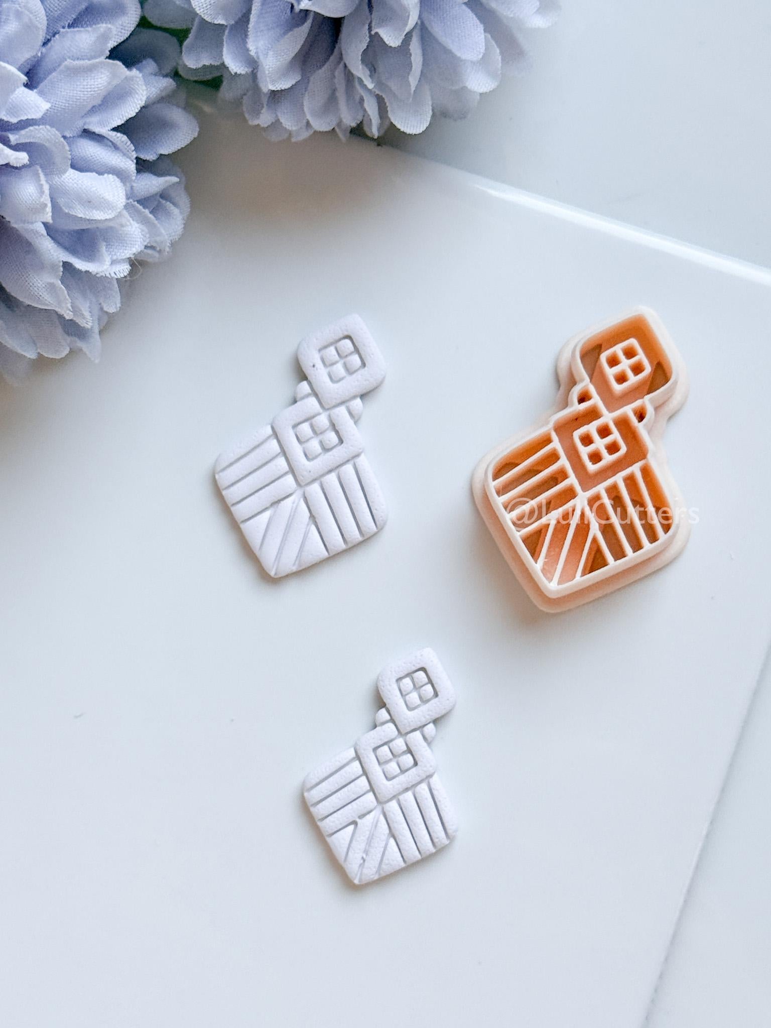 Alba Wren Polymer Clay Cutter: Geometric Ray Design for Earrings