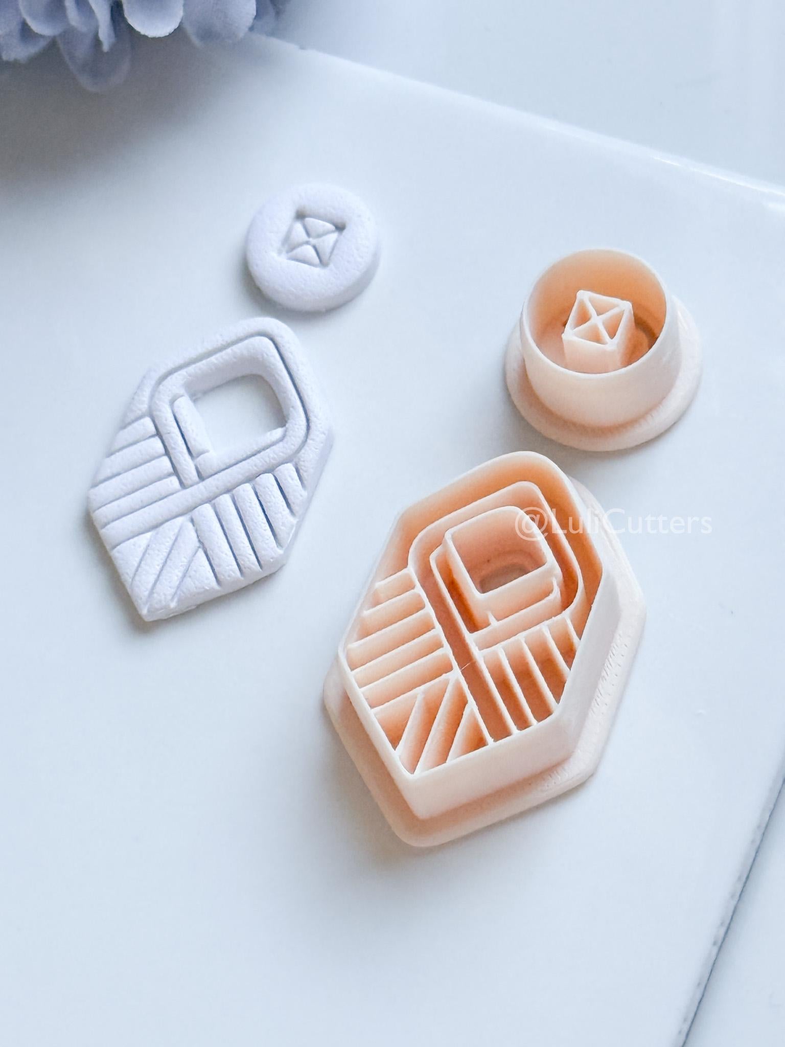 Bound Liora Polymer Clay Cutter: Interwoven Geometric Design for Earrings