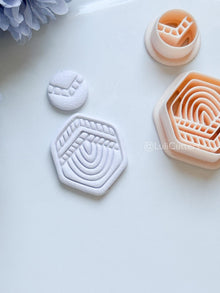 Boho Lines Polymer Clay Cutter: Geometric Layered Design for Earrings