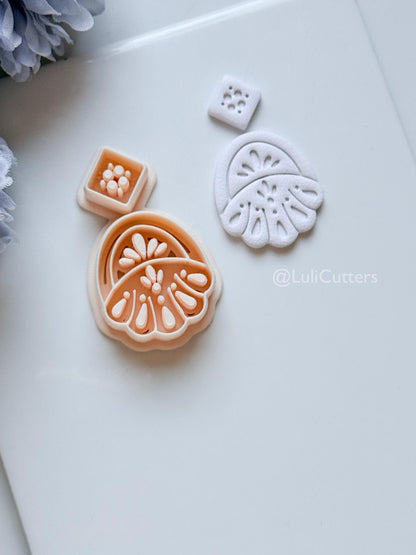 Aveline Petal Polymer Clay Cutter: Floral Teardrop for Earrings