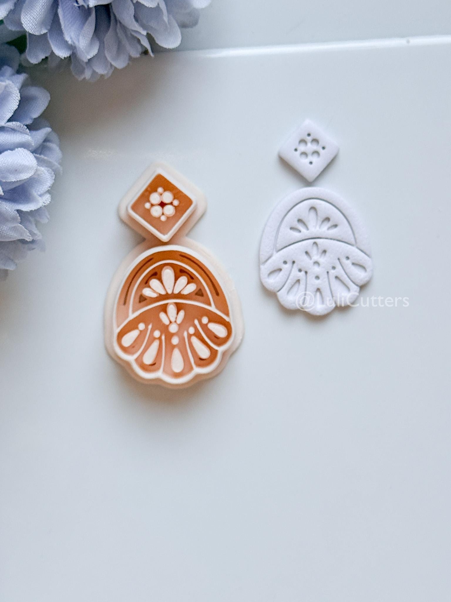 Aveline Petal Polymer Clay Cutter: Floral Teardrop for Earrings