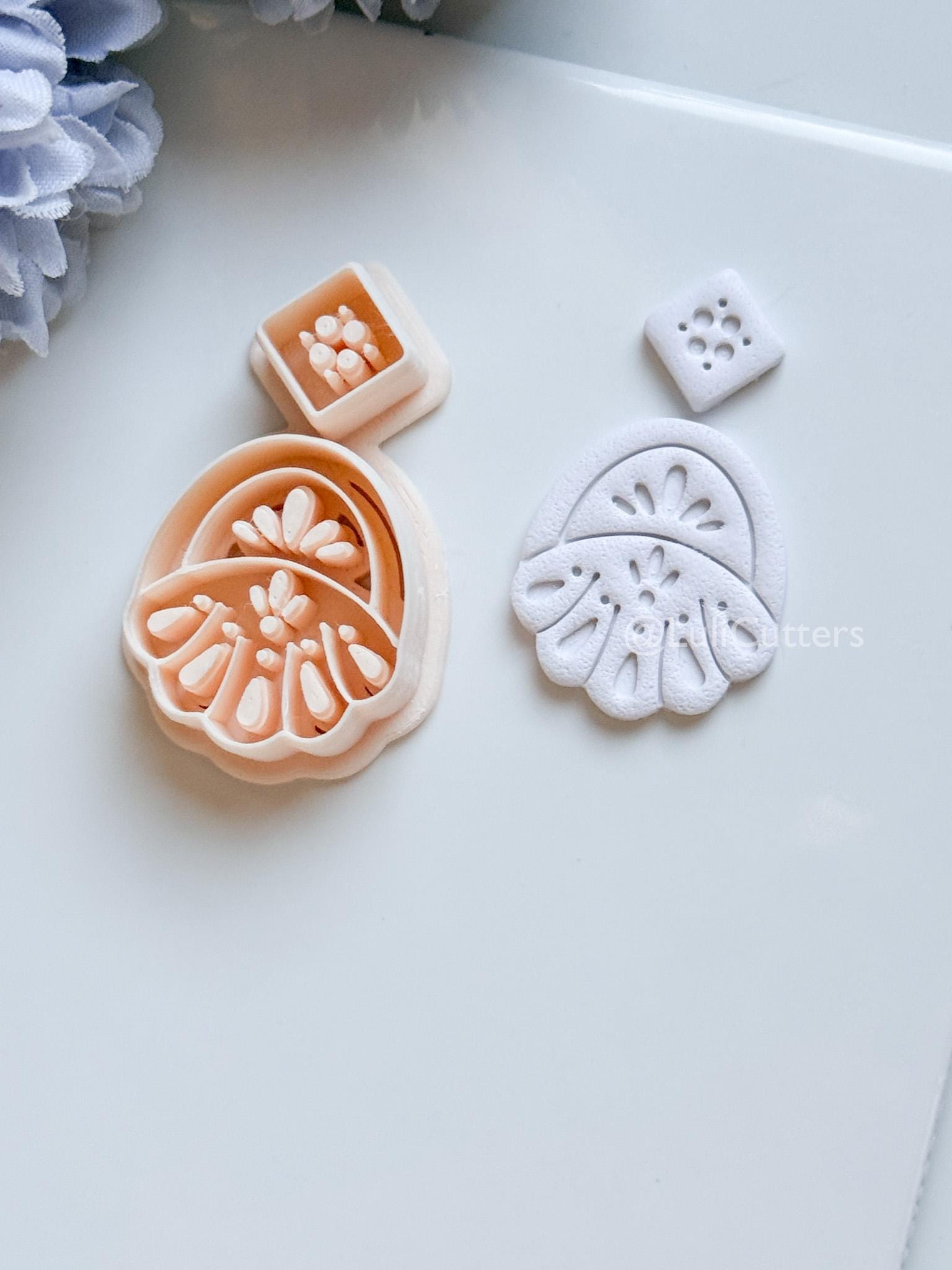 Aveline Petal Polymer Clay Cutter: Floral Teardrop for Earrings