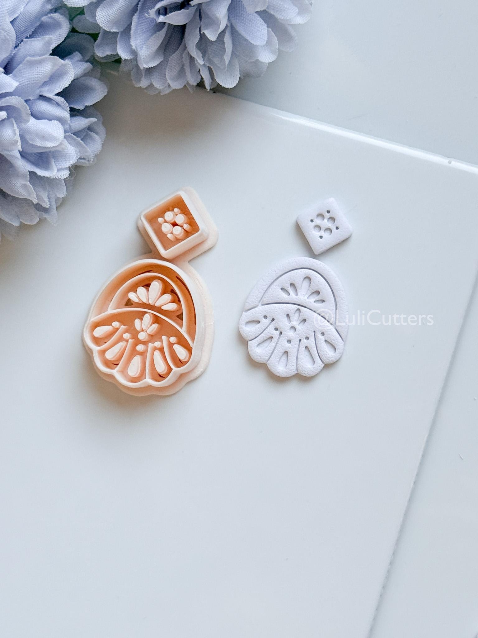 Aveline Petal Polymer Clay Cutter: Floral Teardrop for Earrings