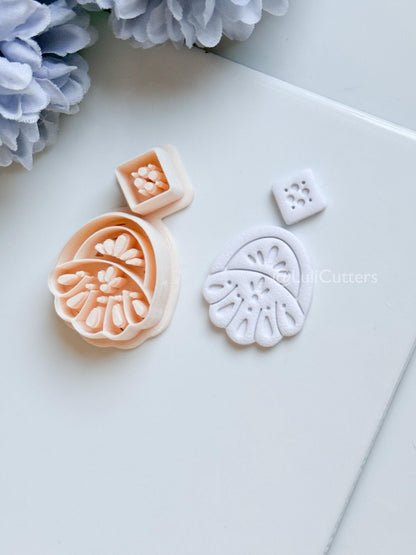 Aveline Petal Polymer Clay Cutter: Floral Teardrop for Earrings