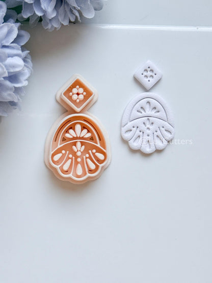 Aveline Petal Polymer Clay Cutter: Floral Teardrop for Earrings