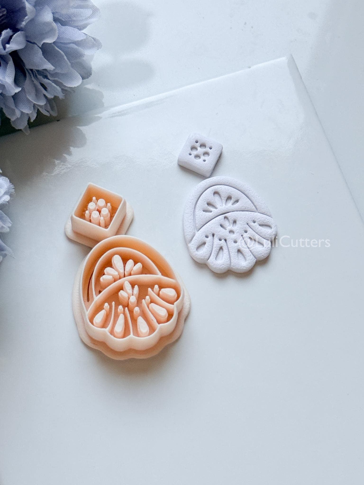 Aveline Petal Polymer Clay Cutter: Floral Teardrop for Earrings