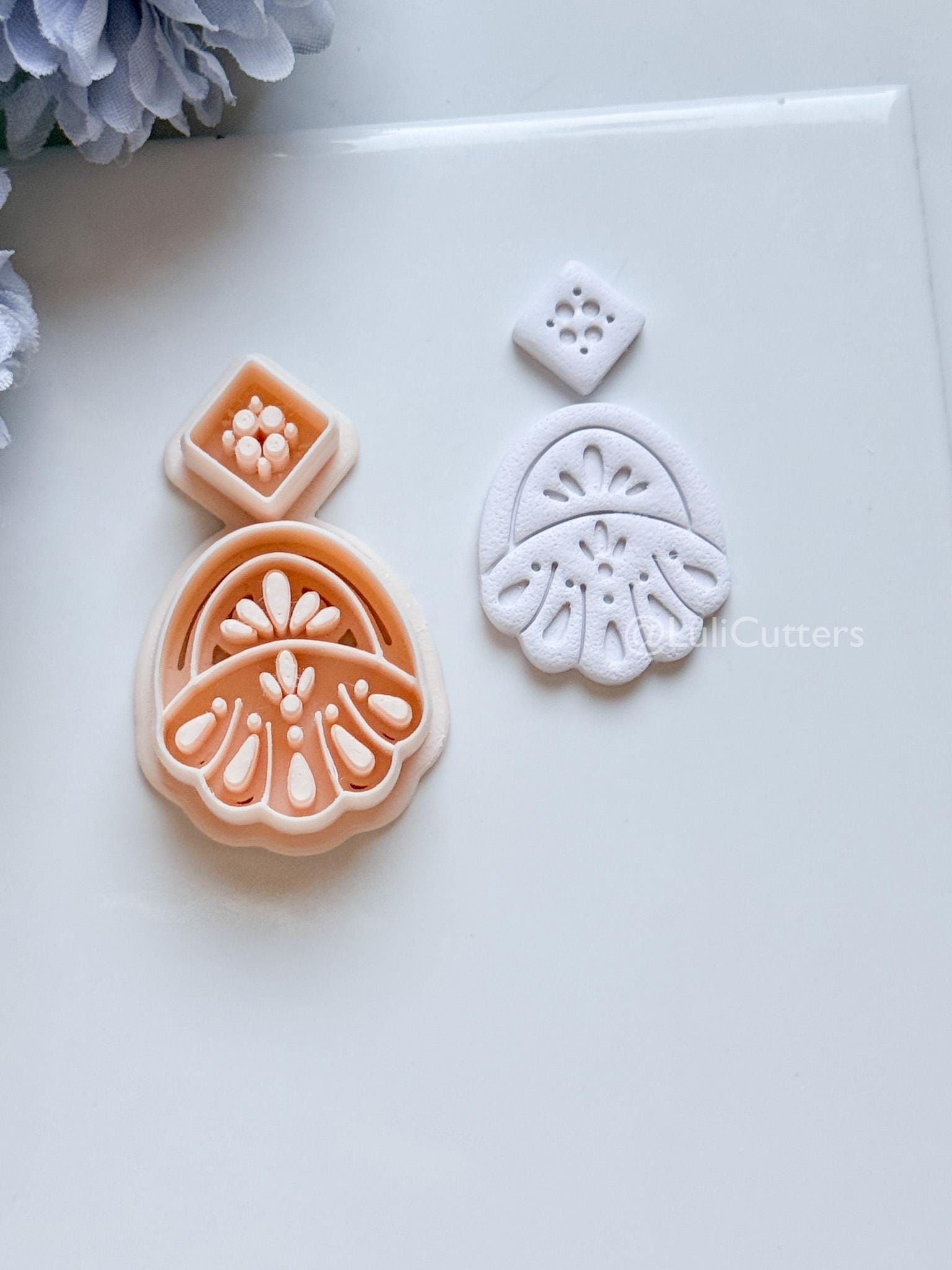 Aveline Petal Polymer Clay Cutter: Floral Teardrop for Earrings