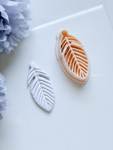 Maren Feather Polymer Clay Cutter: Layered Feather Design for Earrings