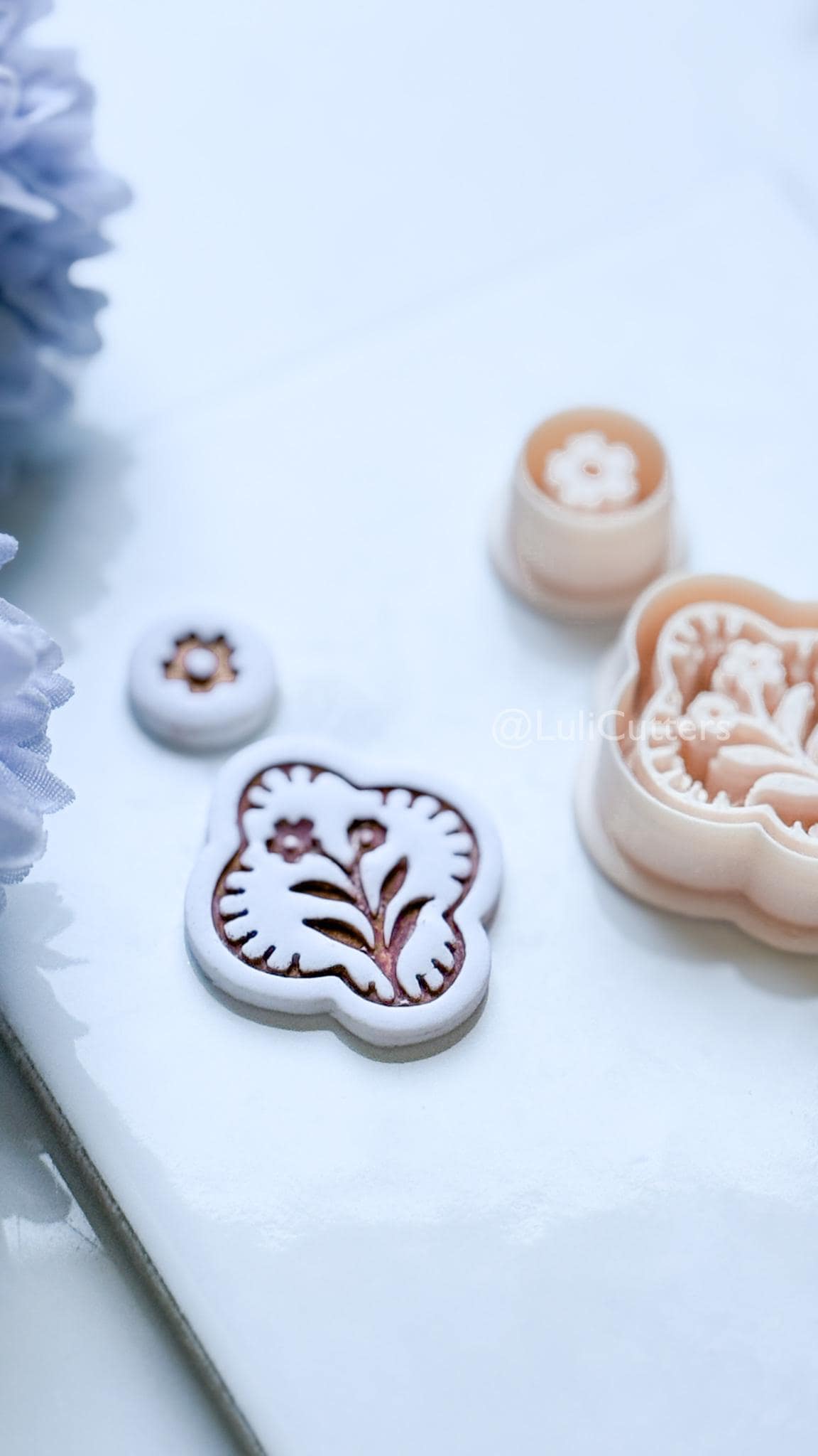 Mirael Bloom Polymer Clay Cutter: Quatrefoil Floral Design for Earrings