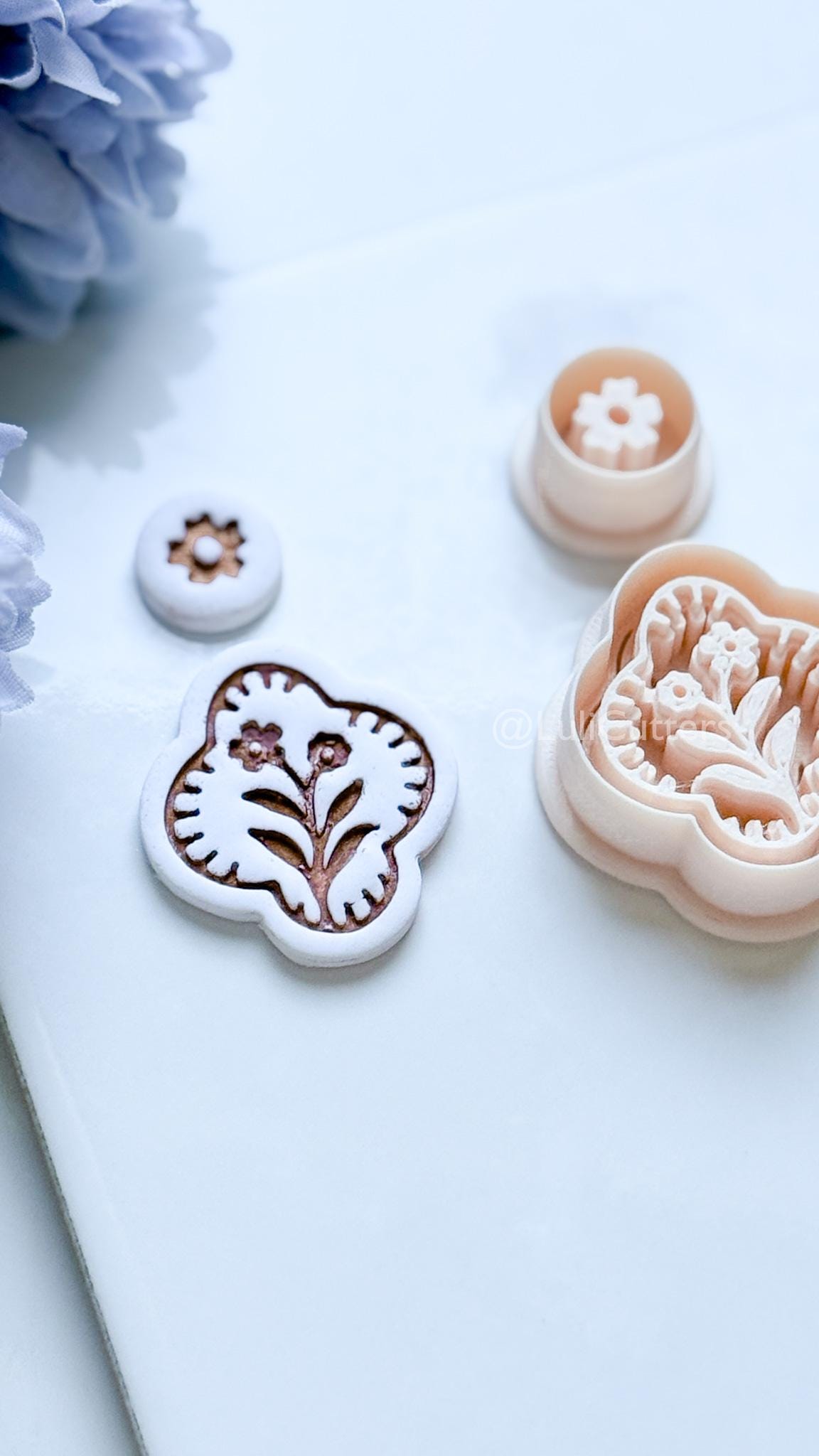 Mirael Bloom Polymer Clay Cutter: Quatrefoil Floral Design for Earrings