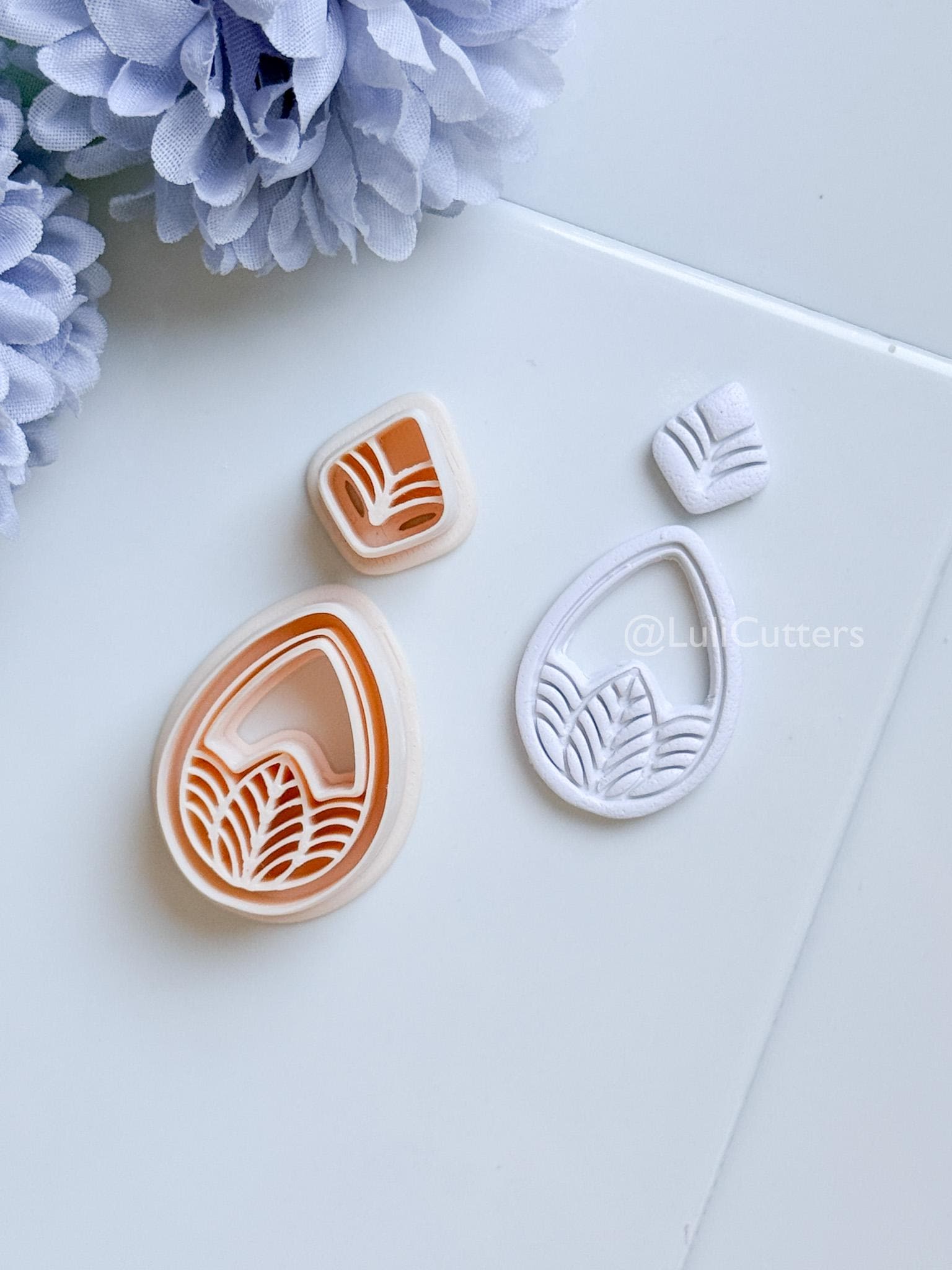 Terra Mae Polymer Clay Cutter: Layered Teardrop for Earrings