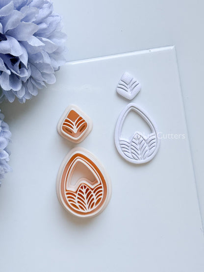 Terra Mae Polymer Clay Cutter: Layered Teardrop for Earrings