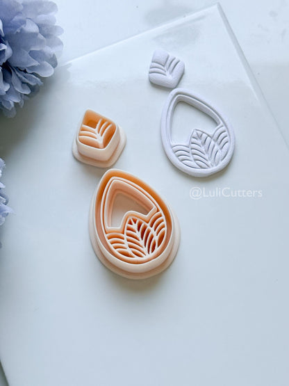Terra Mae Polymer Clay Cutter: Layered Teardrop for Earrings