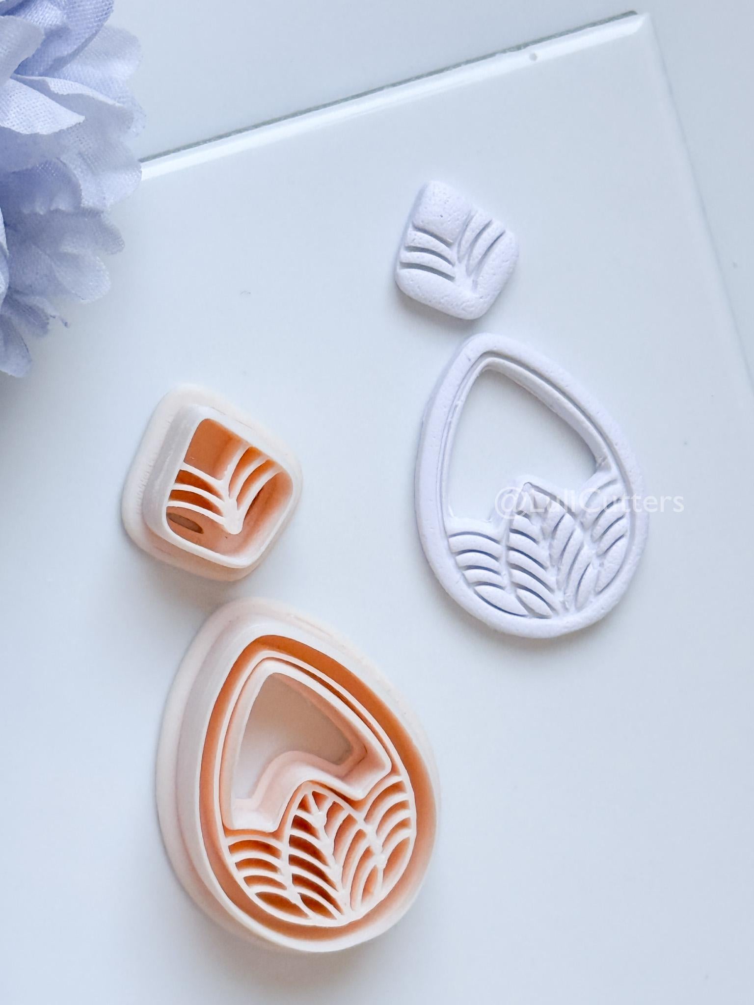 Terra Mae Polymer Clay Cutter: Layered Teardrop for Earrings