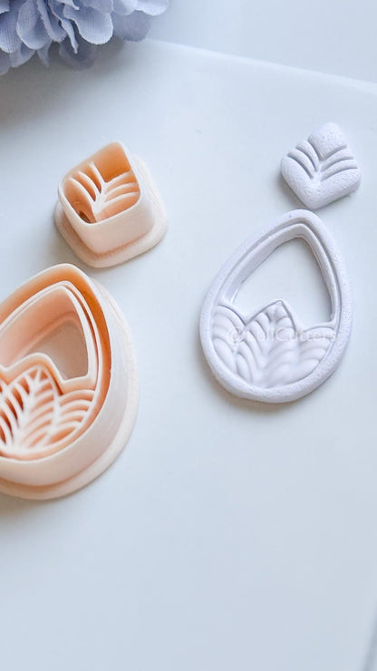 Terra Mae Polymer Clay Cutter: Layered Teardrop for Earrings