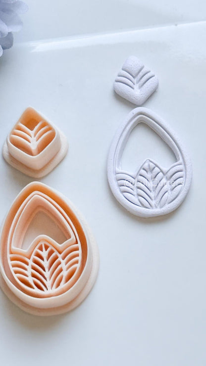 Terra Mae Polymer Clay Cutter: Layered Teardrop for Earrings