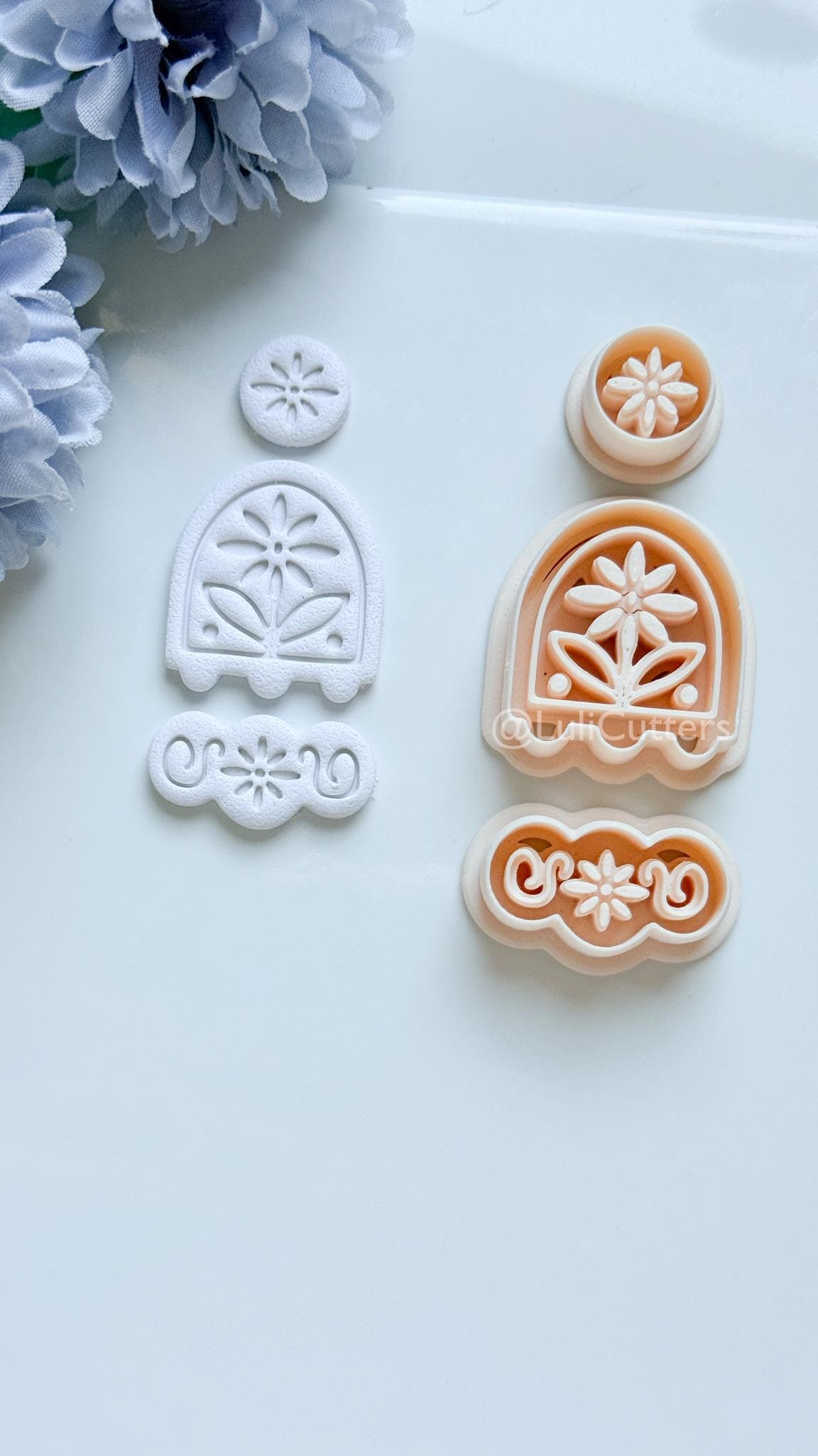 Sora Polymer Clay Cutter: Floral Arch Design for Earrings