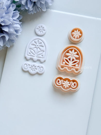 Sora Polymer Clay Cutter: Floral Arch Design for Earrings