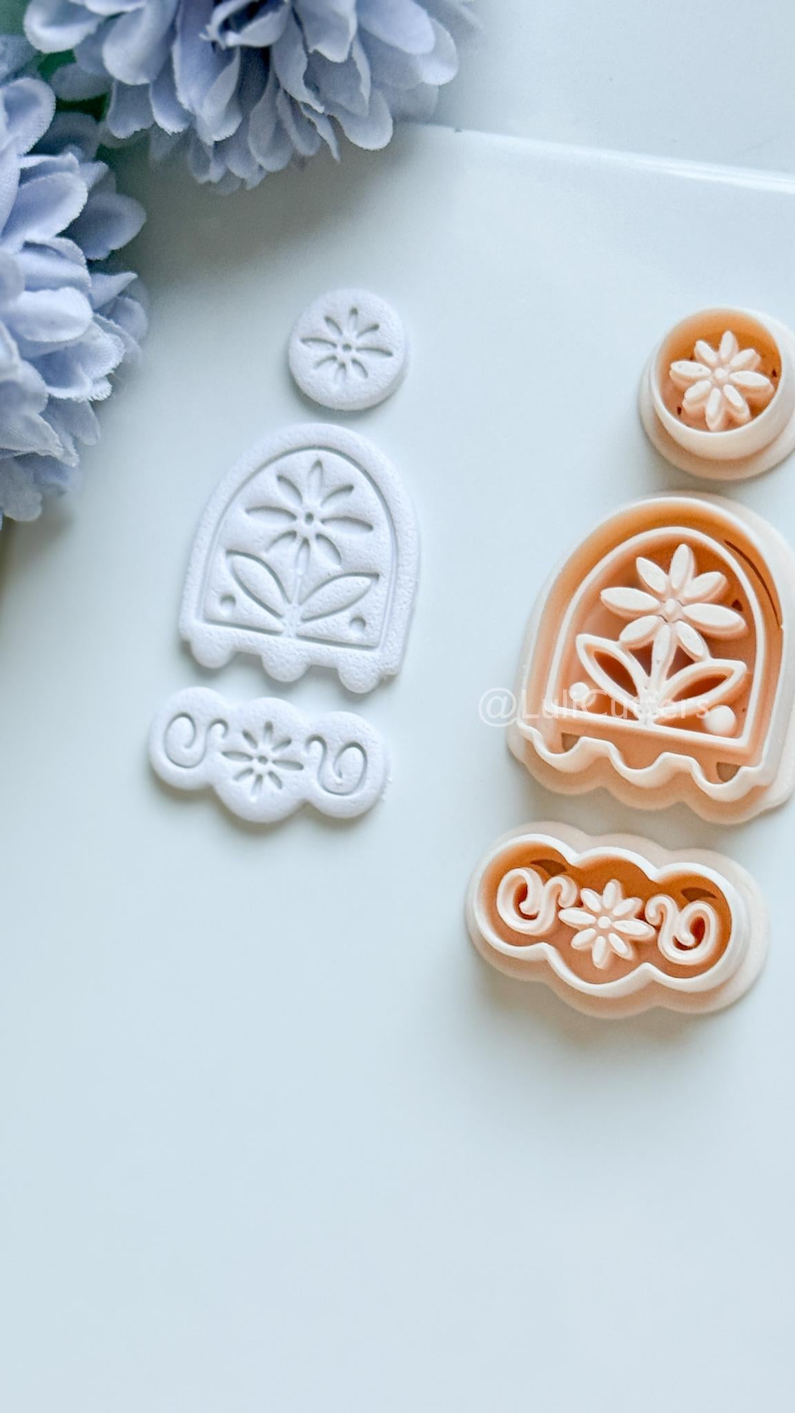 Sora Polymer Clay Cutter: Floral Arch Design for Earrings